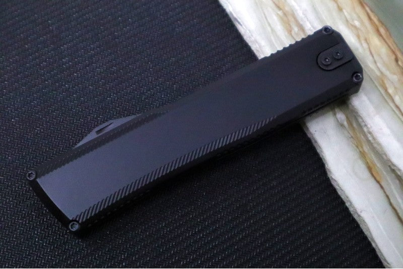 Axial Knives SHIFT V_3 OTF - Black Anodized Aluminum Handle & Black Hardware / Blackwashed Tanto Blade / CPM-Magnacut Steel