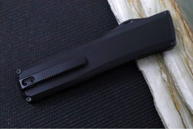 Axial Knives SHIFT V_3 OTF - Black Anodized Aluminum Handle & Black Hardware / Blackwashed Tanto Blade / CPM-Magnacut Steel