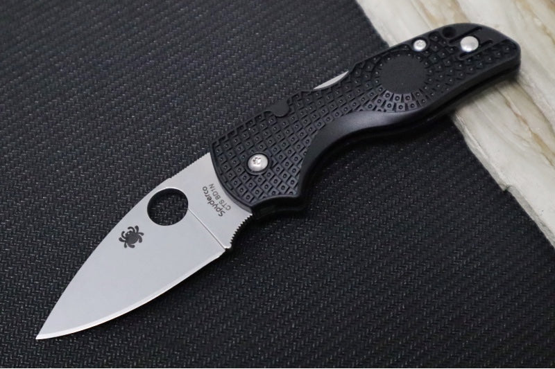 Spyderco Lil Native Lockback Lightweight - Black FRN / BDN1 Steel / Leaf Blade C230PBK - Northwest Knives