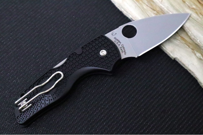 Spyderco Lil Native Lockback Lightweight - Black FRN / BDN1 Steel / Leaf Blade C230PBK - Northwest Knives