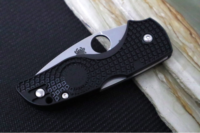Spyderco Lil Native Lockback Lightweight - Black FRN / BDN1 Steel / Leaf Blade C230PBK