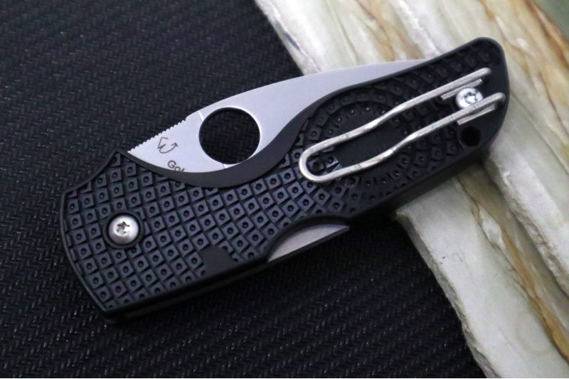 Spyderco Lil Native Lockback Lightweight - Black FRN / BDN1 Steel / Leaf Blade C230PBK