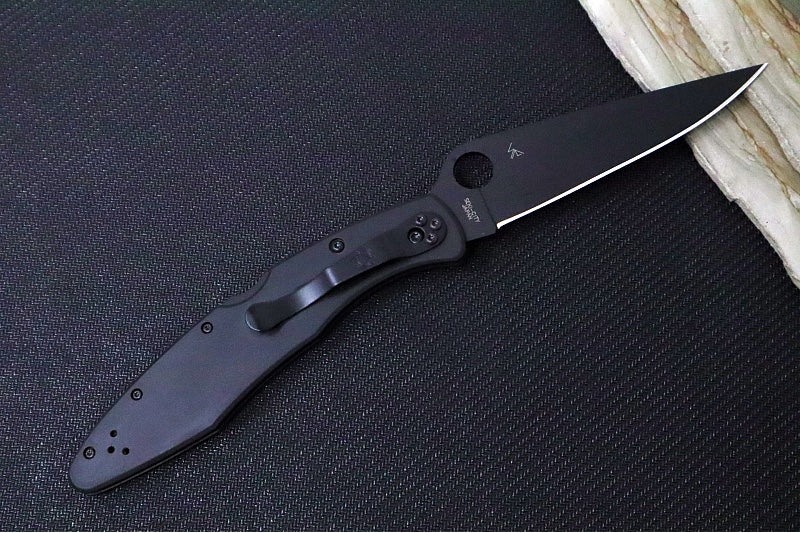 Spyderco Police 4 Lockback - Black TiCN Coated Stainless Steel Handle / Black VG-10 Blade - C07BKP