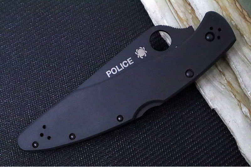 Spyderco Police 4 Lockback - Black TiCN Coated Stainless Steel Handle / Black VG-10 Blade - C07BKP - Northwest Knives