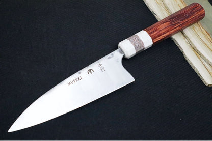 Carter Cutlery Muteki - 5.59" Petty - Bubinga Wood w/ Corian Handle & Natural Canvas Micarta Liner & Hitachi White #1 Steel 5417