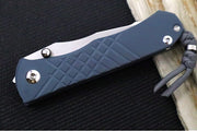 Chris Reeve Umnumzaan Exclusive LEFT HAND - Drop Point Blade / CPM-Magnacut Steel / Cold War Grey Cerakote Handle / Charcoal Knotted Lanyard with Bead UMN-1601 - Northwest Knives