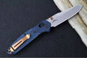 Benchmade 945-04 Mini Osborne - Stonewashed Finish / Reverse Tanto Blade / M390 Steel / Denim MIcarta Handles & Bronzed Hardware - Northwest Knives