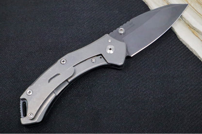 Toor Knives XT1 Charlie Stealth - CPM-S35VN / Black Modified Drop Point Blade / G-10 & Titanium Handle 850049642019