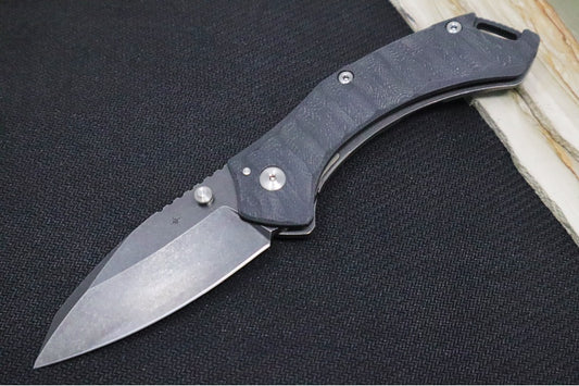 Toor Knives XT1 Charlie Carbon - CPM-S35VN / Black Modified Drop Point Blade / G-10 & Titanium Handle 850049642002