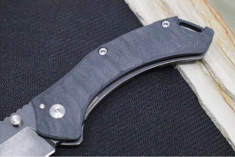 Toor Knives XT1 Charlie Carbon - CPM-S35VN / Black Modified Drop Point Blade / G-10 & Titanium Handle 850049642002