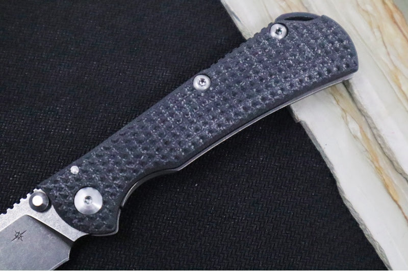 Toor Knives Chasm XLT Carbon - CPM-154CM / Black Oxide Tanto Blade / Stonewashed Titanium & Carbon G-10 Handle 850039853586