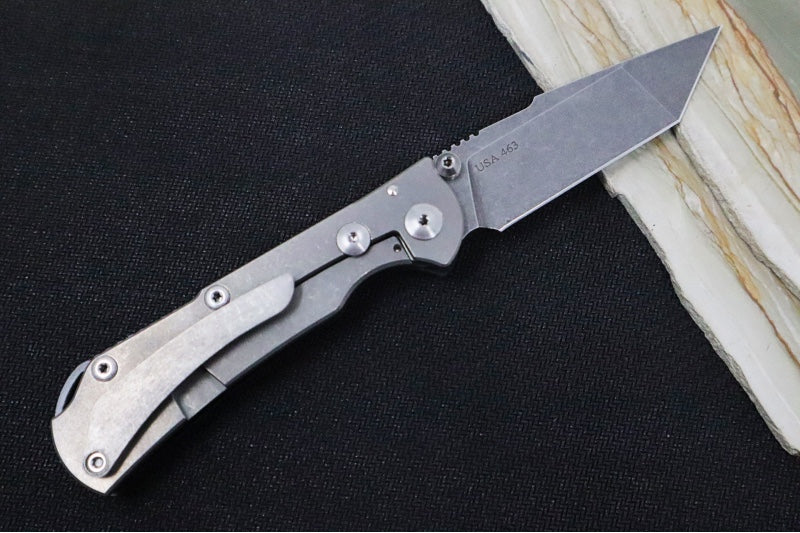 Toor Knives Chasm XLT Carbon - CPM-154CM / Black Oxide Tanto Blade / Stonewashed Titanium & Carbon G-10 Handle 850039853586