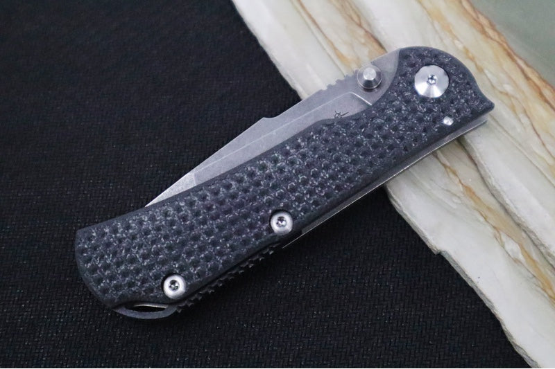 Toor Knives Chasm XLT Carbon - CPM-154CM / Black Oxide Tanto Blade / Stonewashed Titanium & Carbon G-10 Handle 850039853586