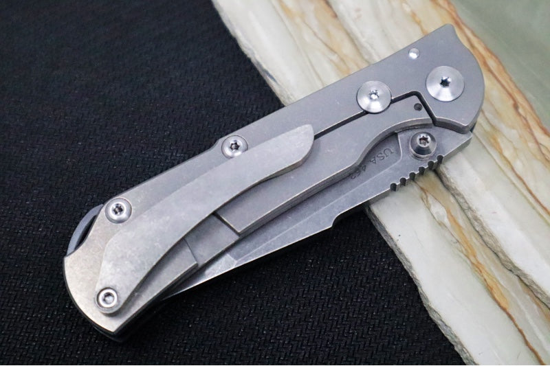 Toor Knives Chasm XLT Carbon - CPM-154CM / Black Oxide Tanto Blade / Stonewashed Titanium & Carbon G-10 Handle 850039853586