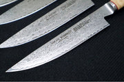 Miyabi Birchwood - 4pc Steak Knife Set - 100 Layered Flower Damascus - SG2 Powdered Steel - Japanese Masur Birch Handle - Made in Seki City, Japan - Northwest Knives