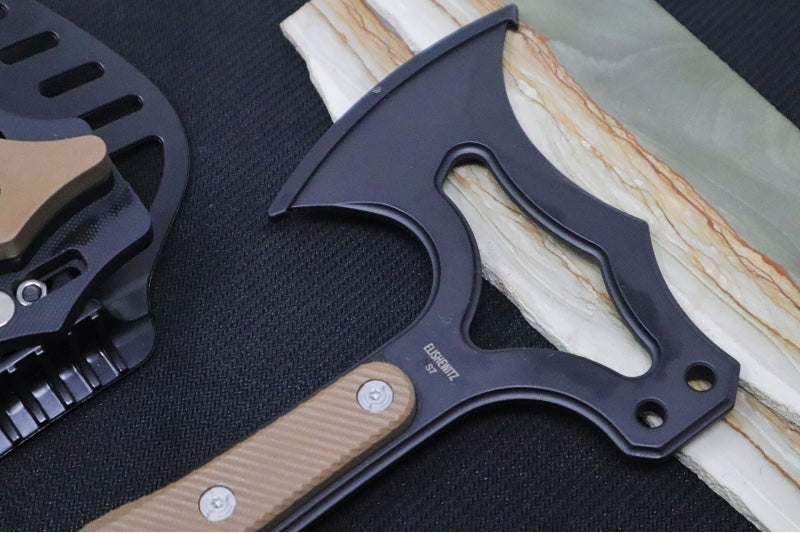 Hogue Knives EX T01 Tomahawk - Solid Matte FDE G10 Handle / S7 Tool Steel / Black Cerakote Finish 35777 - Northwest Knives