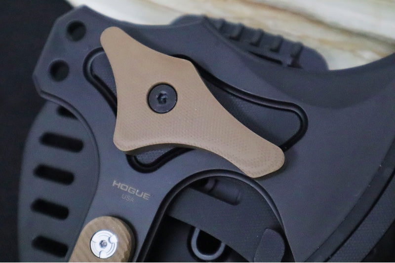 Hogue Knives EX T01 Tomahawk - Solid Matte FDE G10 Handle / S7 Tool Steel / Black Cerakote Finish 35777