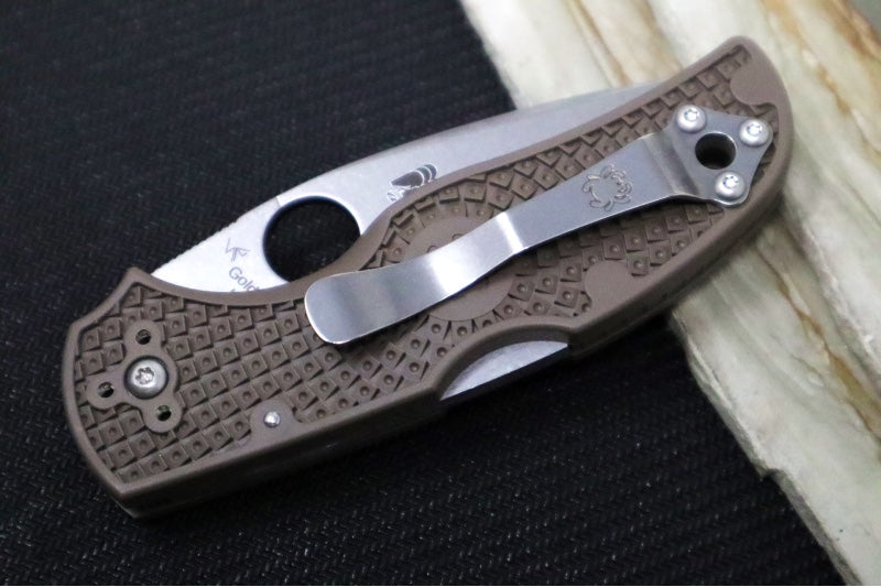 Spyderco Native 5 Lightweight SPRINT - Brown FRN Handle / Satin Finish / CPM-15V Steel / Leaf Shaped Blade C41PBN15V5