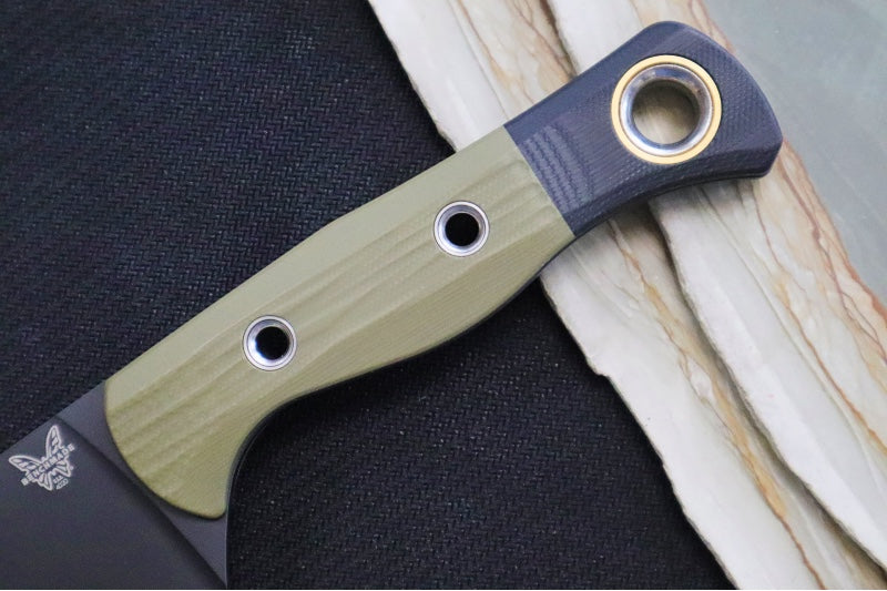 Benchmade 4000BK-01 3pc Kitchen Set - Black DLC Finish / CPM-154 Steel / OD Green & Black G-10 Handle - Made in Portland, Oregon USA