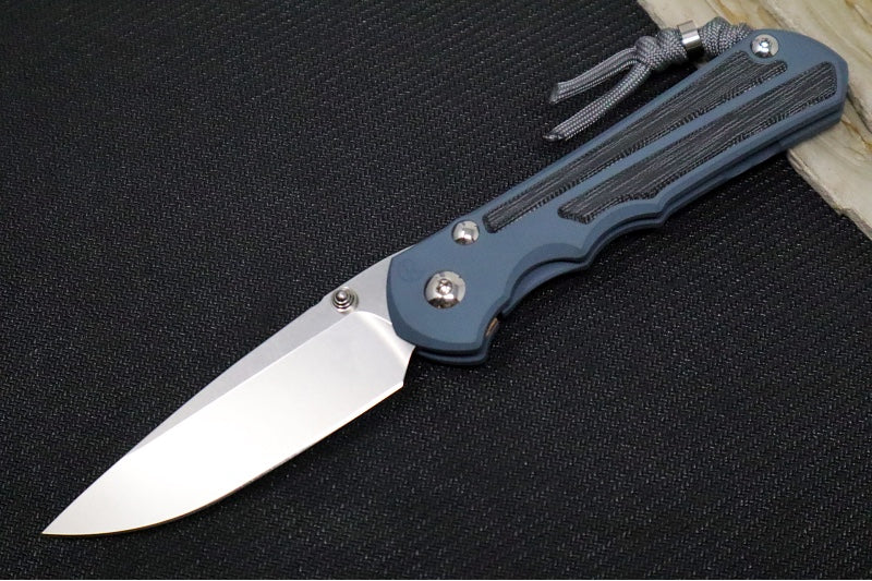 Chris Reeve Knives Large Inkosi NWK Exclusive - Drop Point Blade / CPM-Magnacut Steel / Cold War Grey Handle / Black Micarta / Grey Lanyard with Bead LIN-1624