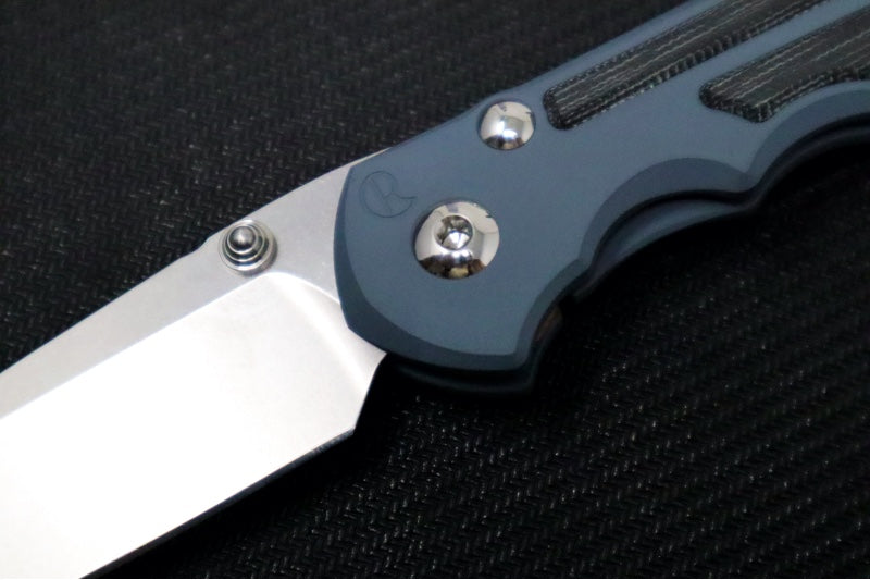 Chris Reeve Knives Large Inkosi NWK Exclusive - Drop Point Blade / CPM-Magnacut Steel / Cold War Grey Handle / Black Micarta / Grey Lanyard with Bead LIN-1624