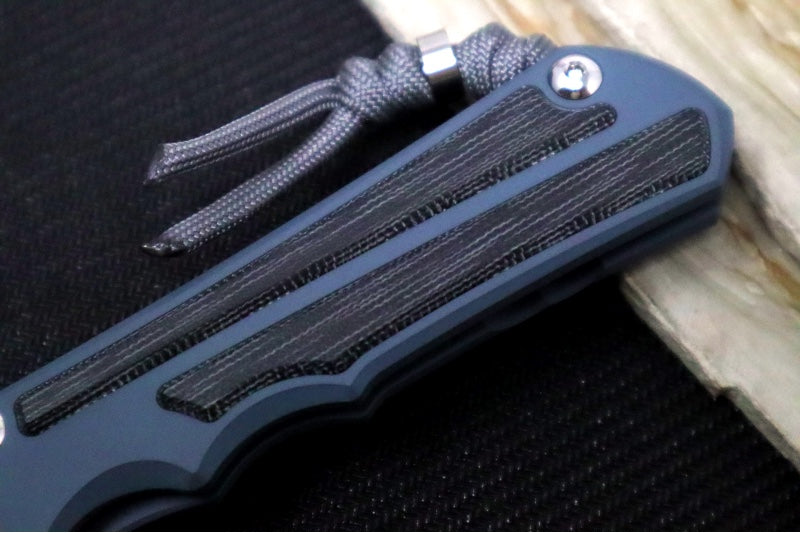 Chris Reeve Knives Large Inkosi NWK Exclusive - Drop Point Blade / CPM-Magnacut Steel / Cold War Grey Handle / Black Micarta / Grey Lanyard with Bead LIN-1624