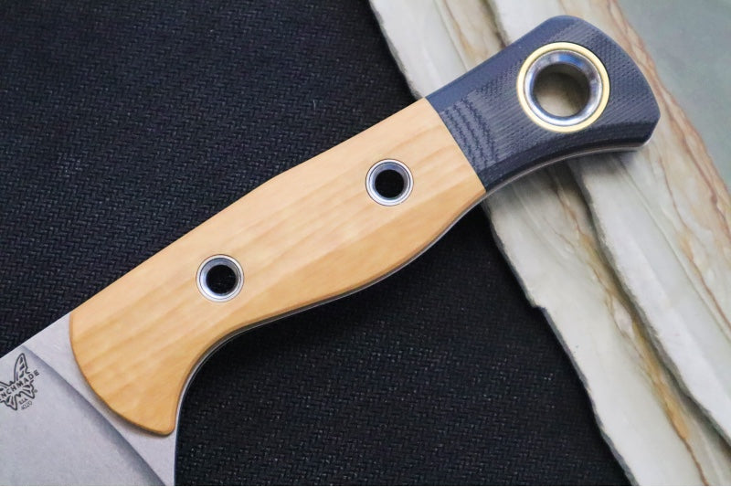 Benchmade 4000-02 3pc Kitchen Set - Stonewash Finish / CPM-154 Steel / Maple Valley Richlite & Black G-10 Handle - Made in Portland, Oregon USA