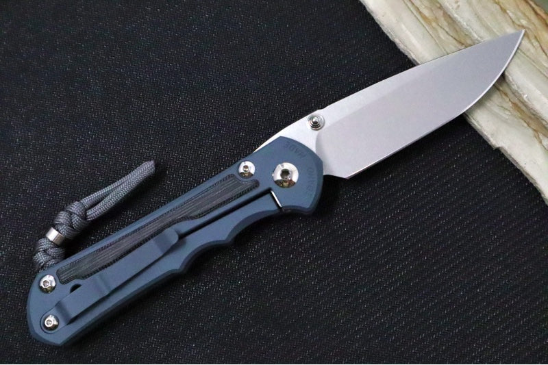 Chris Reeve Knives Large Inkosi NWK Exclusive - Drop Point Blade / CPM-Magnacut Steel / Cold War Grey Handle / Black Micarta / Grey Lanyard with Bead LIN-1624