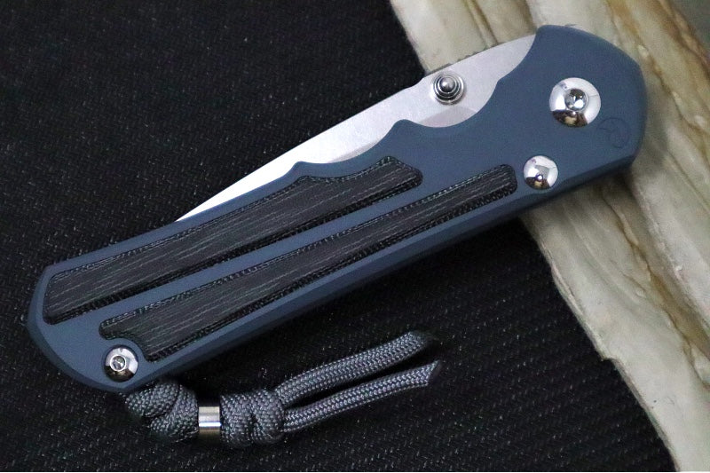 Chris Reeve Knives Large Inkosi NWK Exclusive - Drop Point Blade / CPM-Magnacut Steel / Cold War Grey Handle / Black Micarta / Grey Lanyard with Bead LIN-1624