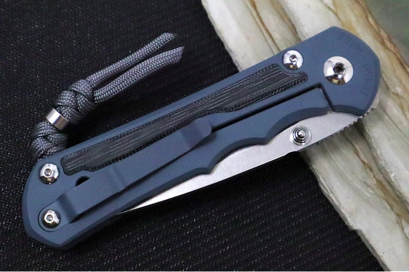 Chris Reeve Knives Large Inkosi NWK Exclusive - Drop Point Blade / CPM-Magnacut Steel / Cold War Grey Handle / Black Micarta / Grey Lanyard with Bead LIN-1624