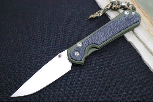 Chris Reeve Knives Small Sebenza 31 NWK Exclusive - Drop Point Blade / CPM-Magnacut Steel / OD Green Cerakote Handle & Black Micarta Inlay / Camo Lanyard S31-1707