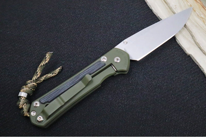 Chris Reeve Knives Small Sebenza 31 NWK Exclusive - Drop Point Blade / CPM-Magnacut Steel / OD Green Cerakote Handle & Black Micarta Inlay / Camo Lanyard S31-1707