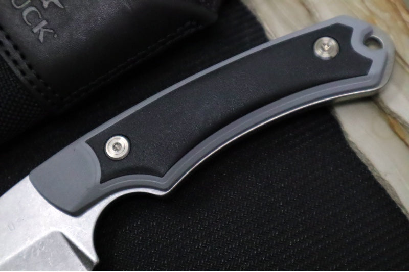 Buck 664 Alpha Hunter Hunting Knife with Guthook - 420HC Blade / Black GFN Handles with Versaflex Inserts Handle / Black Polyester Sheath 0664GYG-B