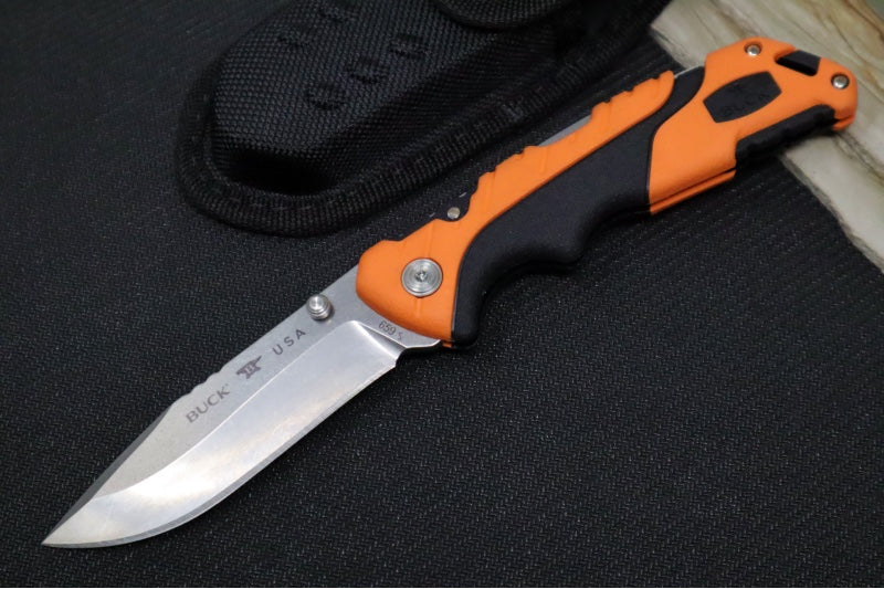 Buck 659 Pursuit Folder- Drop Point Blade / 420HC Steel / Orange Glass Filled Nylon with Versaflex 0659ORS-B - Northwest Knives