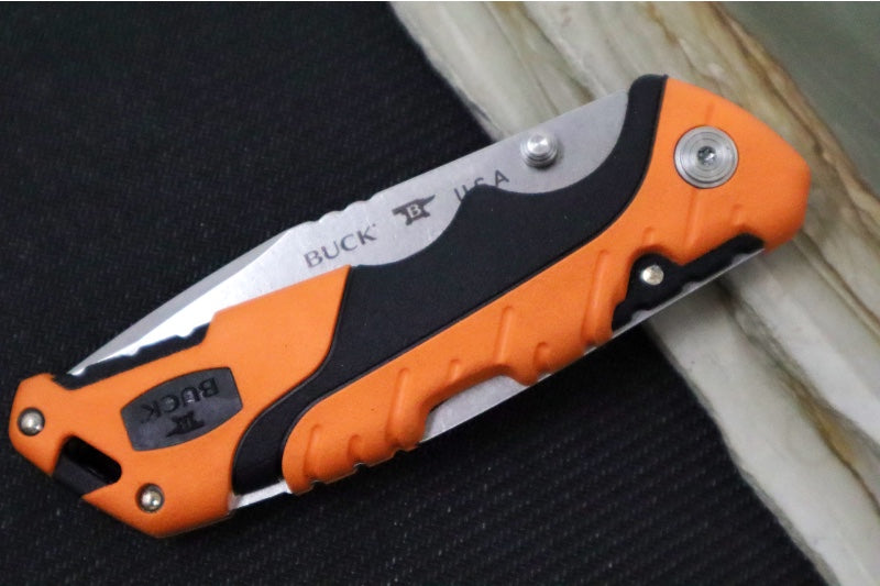 Buck 659 Pursuit Folder- Drop Point Blade / 420HC Steel / Orange Glass Filled Nylon with Versaflex 0659ORS-B