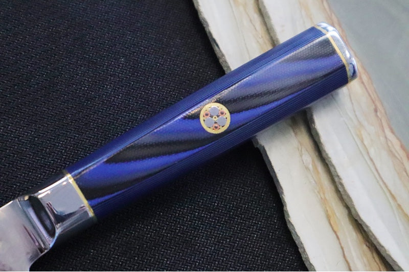 Cangshan Cutlery Kita Series 5" Serrated Utility - 67 Layered Forged X-7 Damascus - Magnetic Wood Saya Sheath