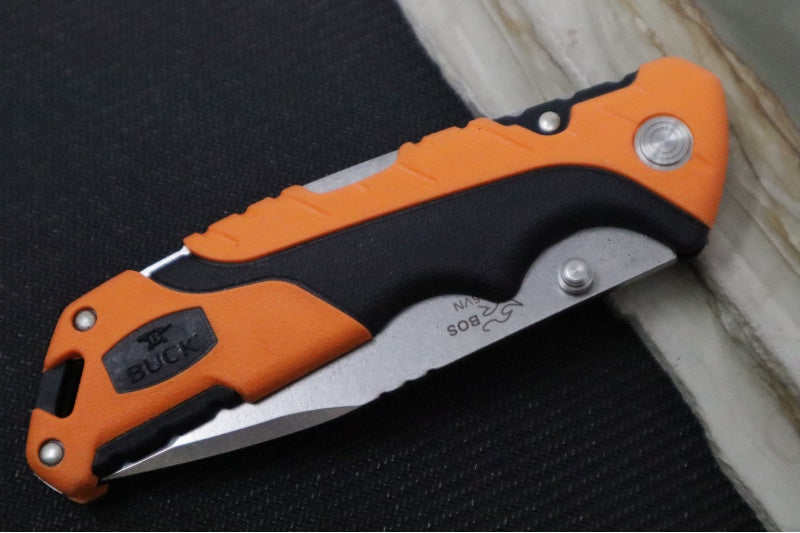 Buck 659 Pursuit Folder- Drop Point Blade / 420HC Steel / Orange Glass Filled Nylon with Versaflex 0659ORS-B - Northwest Knives