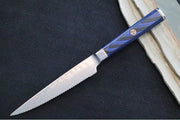 Cangshan Cutlery Kita Series 5" Serrated Utility - 67 Layered Forged X-7 Damascus - Magnetic Wood Saya Sheath - Northwest Knives