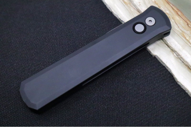 Pro Tech Godfather Auto - Black Aluminum Handle / Blasted Bead Blade 920