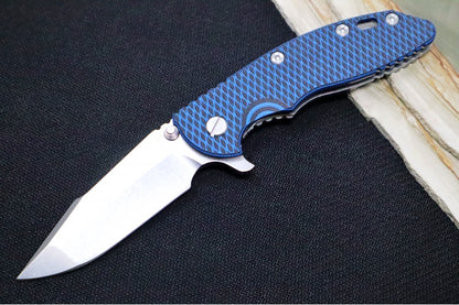 Rick Hinderer Knives XM-18 - 3.5" - Harpoon Spanto / Stonewashed Finish / Black & Blue G-10