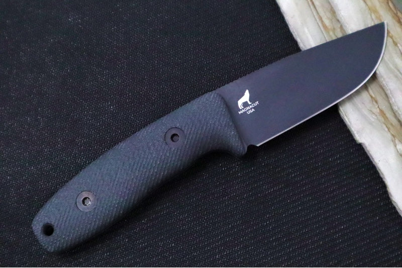 Reiff Knives Circadian Fixed Blade - Black Canvas Micarta Handle / CPM-Magnacut Blade / Black DLC Finished Clip Point / Black Kydex Sheath
