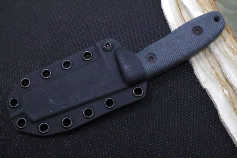 Reiff Knives Circadian Fixed Blade - Black Canvas Micarta Handle / CPM-Magnacut Blade / Black DLC Finished Clip Point / Black Kydex Sheath