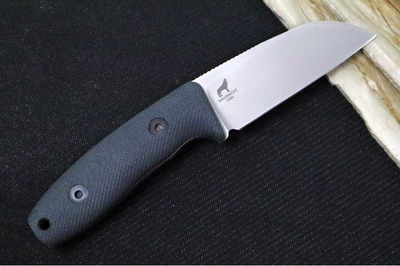 Reiff Knives Circadian Fixed Blade - Black Canvas Micarta Handle / CPM-Magnacut Steel / Stonewashed Sheepsfoot Blade / Black Kydex Sheath - Northwest Knives