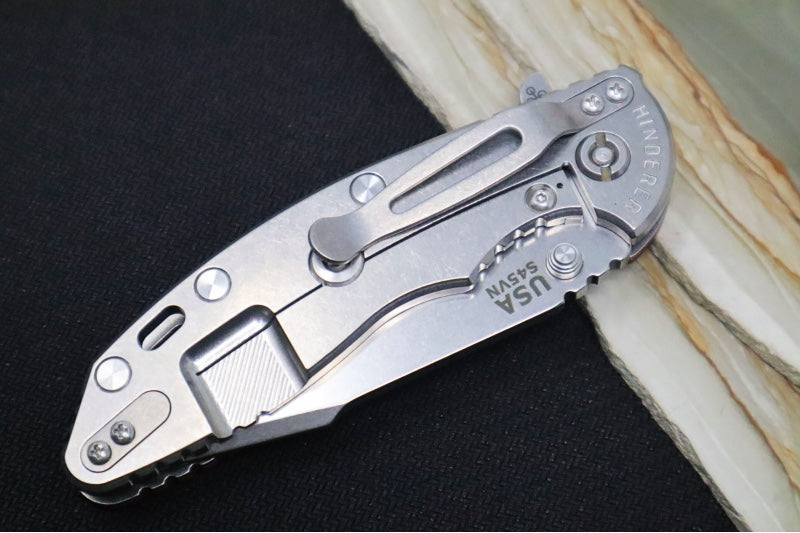 Rick Hinderer Knives XM-18 - 3.5" - Harpoon Spanto / Stonewashed Finish / Red G-10 - Northwest Knives