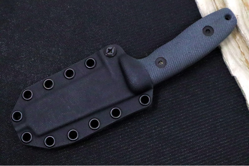 Reiff Knives Circadian Fixed Blade - Black Canvas Micarta Handle / CPM-Magnacut Steel / Stonewashed Sheepsfoot Blade / Black Kydex Sheath