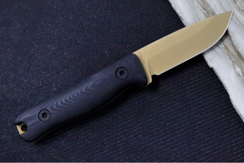 Reiff Knives F3 Fixed Blade Sprint Run - Black G-10 Handle / CPM-Magnacut Blade / FDE PVD Finished Drop Point / Black Kydex Sheath