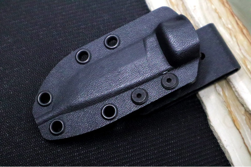 Reiff Knives F3 Fixed Blade Sprint Run - Black G-10 Handle / CPM-Magnacut Blade / FDE PVD Finished Drop Point / Black Kydex Sheath