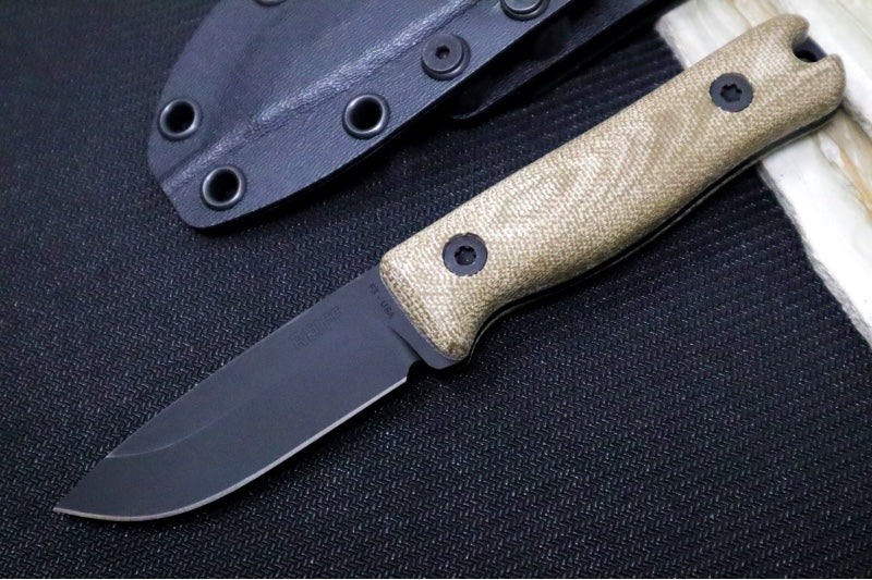 Reiff Knives F3 Fixed Blade Sprint Run - Green Canvas Micarta Handle / CPM-Magnacut Blade / Black DLC Finished Drop Point / Black Kydex Sheath