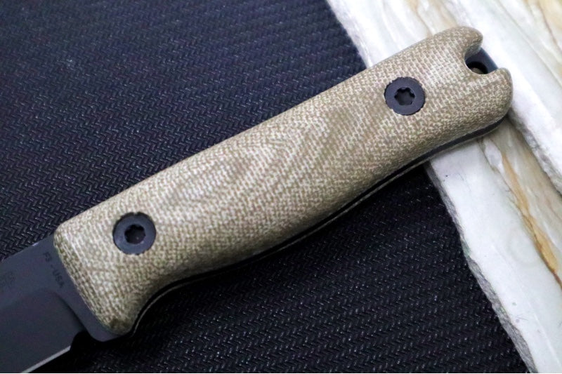 Reiff Knives F3 Fixed Blade Sprint Run - Green Canvas Micarta Handle / CPM-Magnacut Blade / Black DLC Finished Drop Point / Black Kydex Sheath