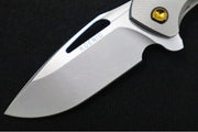 Koenig Mini Arius - Standard with Corda Patterned Handle - Stonewashed Blade with Polished Flats - Bronze Spacer & Hardware (Gen 1) - Northwest Knives